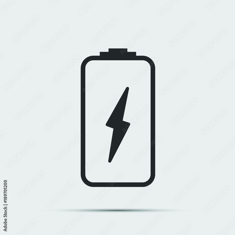 Battery charger black icon on white background.vector illustration Battery charger black icon on white background.vector illustration