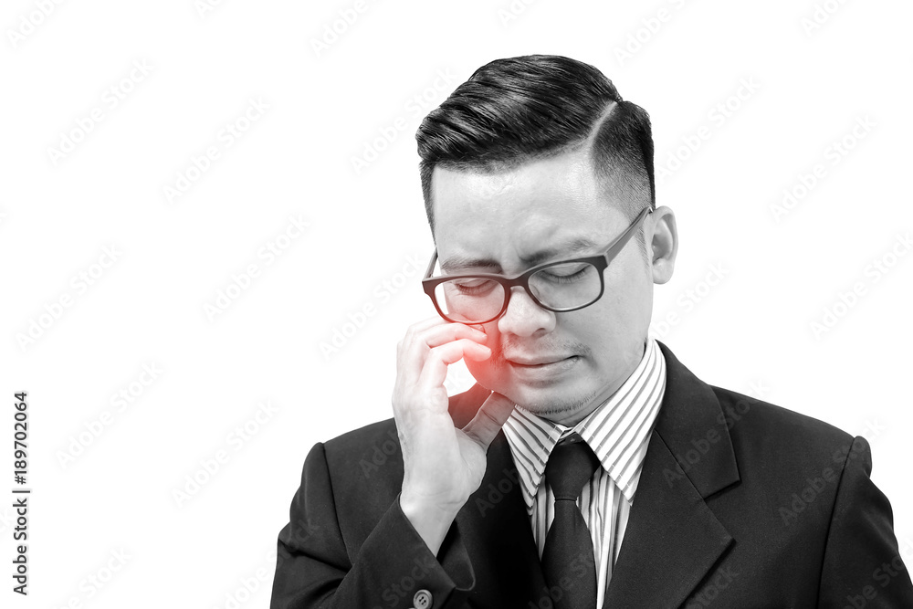 Business men are aching or sensitive to tooth decay.
