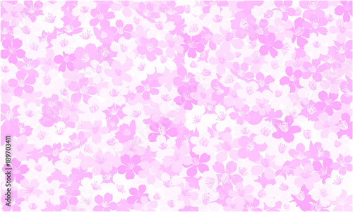 桜のベクター背景素材 Cherry blossom vector illustration background - Sakura - Light color