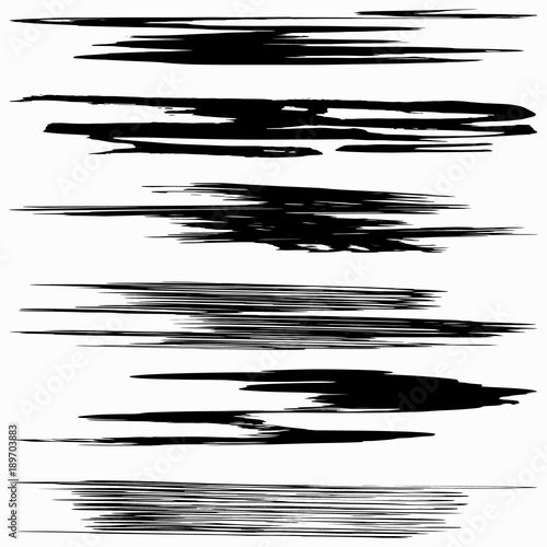 Set of grunge brush strokes. Quality vector illustration for your design