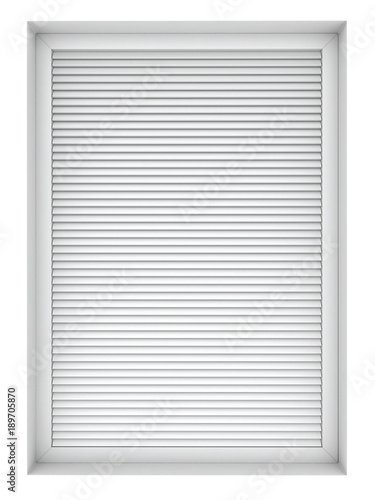 Plastic window frame with external blinds