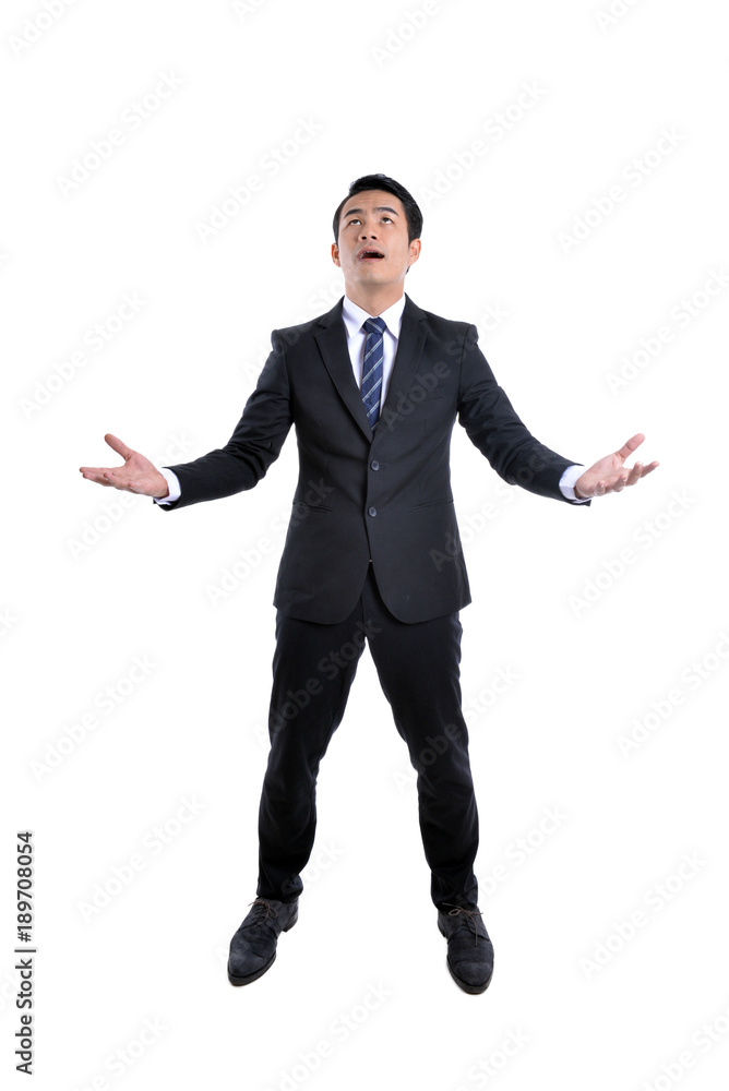 Young businessman With the stock market and the currency Young businessman With the stock market and the currency
