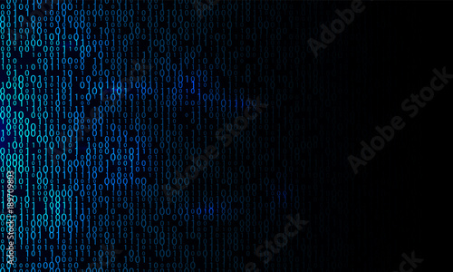 Blue binary background. Modern network algorithm illustration