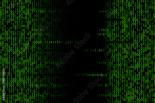 Green matrix backdrop. Digital binary code illustration