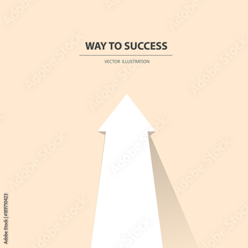 Way to success. Business concept of teamwork and leadership business concept. Symbol of decisiveness, right decision, planning, strategy direction. Vector illustration.