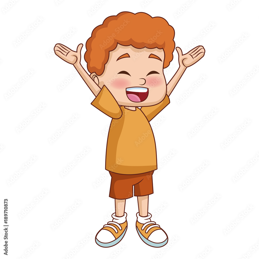 Fototapeta premium Cute school boy cartoon icon vector illustration graphic design