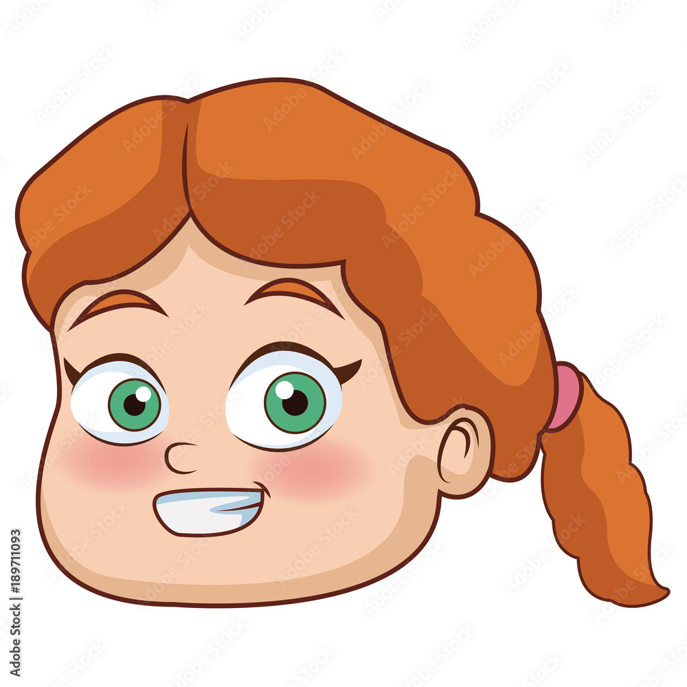 Cute girl face cartoon icon vector illustration graphic design Cute girl face cartoon icon vector illustration graphic design