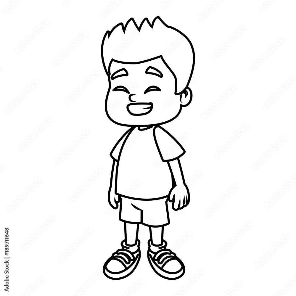 Cute school boy cartoon icon vector illustration graphic design