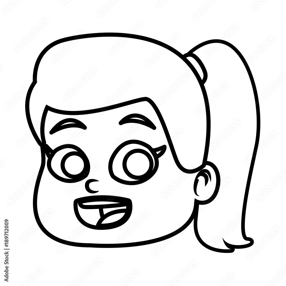 Cute girl face cartoon icon vector illustration graphic design Cute girl face cartoon icon vector illustration graphic design