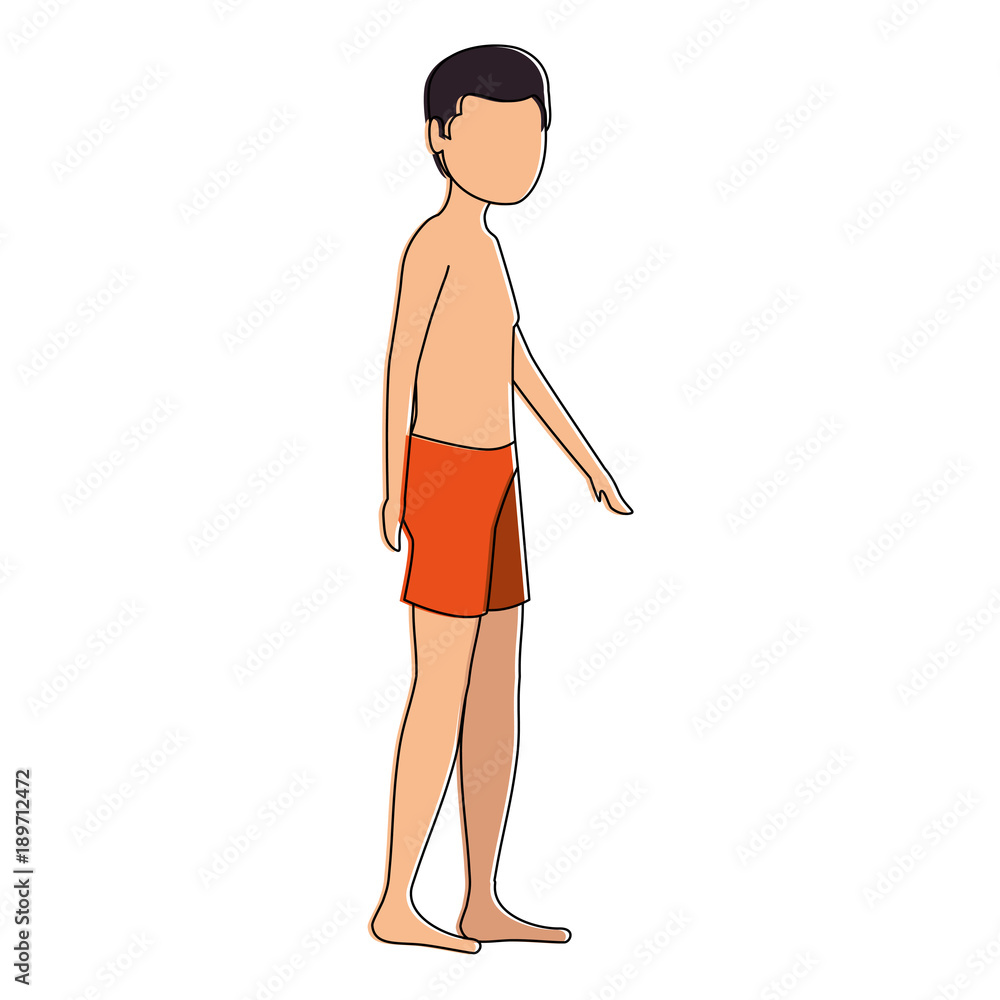 Fototapeta premium young man in swimsuit character