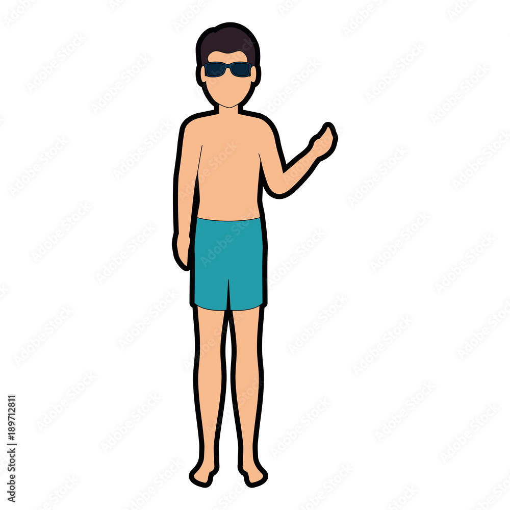 Fototapeta premium young man in swimsuit character