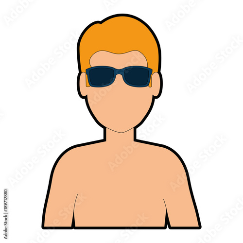 young man shirtless character