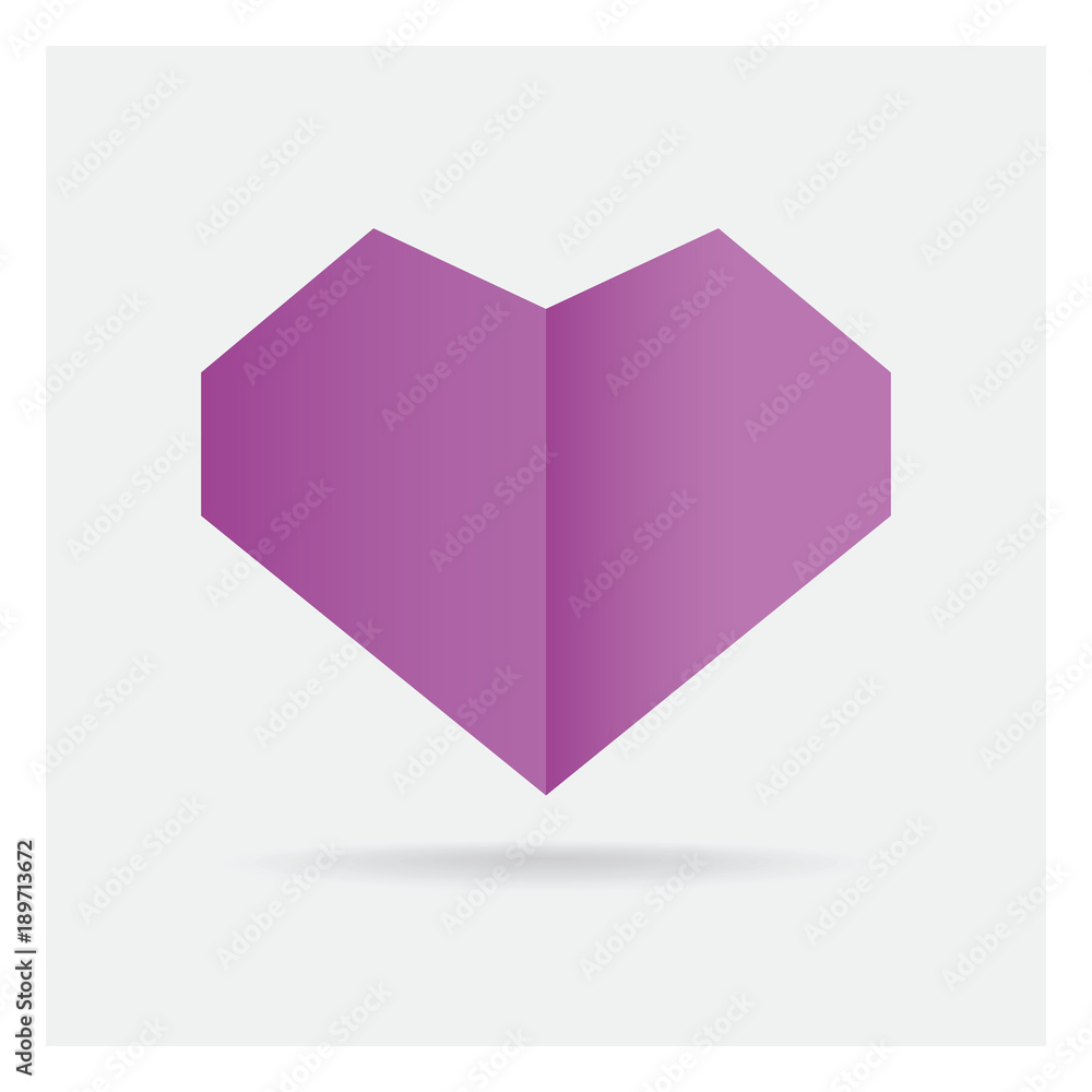 valentine love gay purple heart paper craft in frame art isolated on background valentine love gay purple heart paper craft in frame art isolated on background