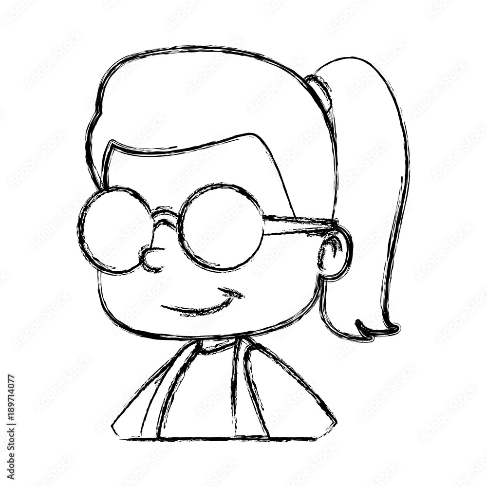 School girl with glasses cartoon icon vector illustration graphic design School girl with glasses cartoon icon vector illustration graphic design