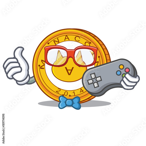 Gamer Monacoin mascot cartoon style photo