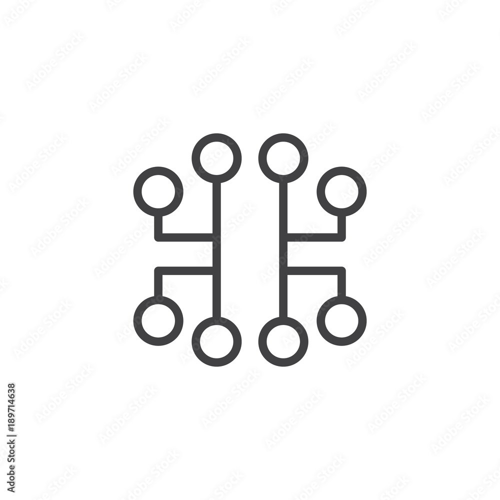 Electronic circuit line icon, outline vector sign, linear style pictogram isolated on white. Symbol, logo illustration. Editable stroke Electronic circuit line icon, outline vector sign, linear style pictogram isolated on white. Symbol, logo illustration. Editable stroke