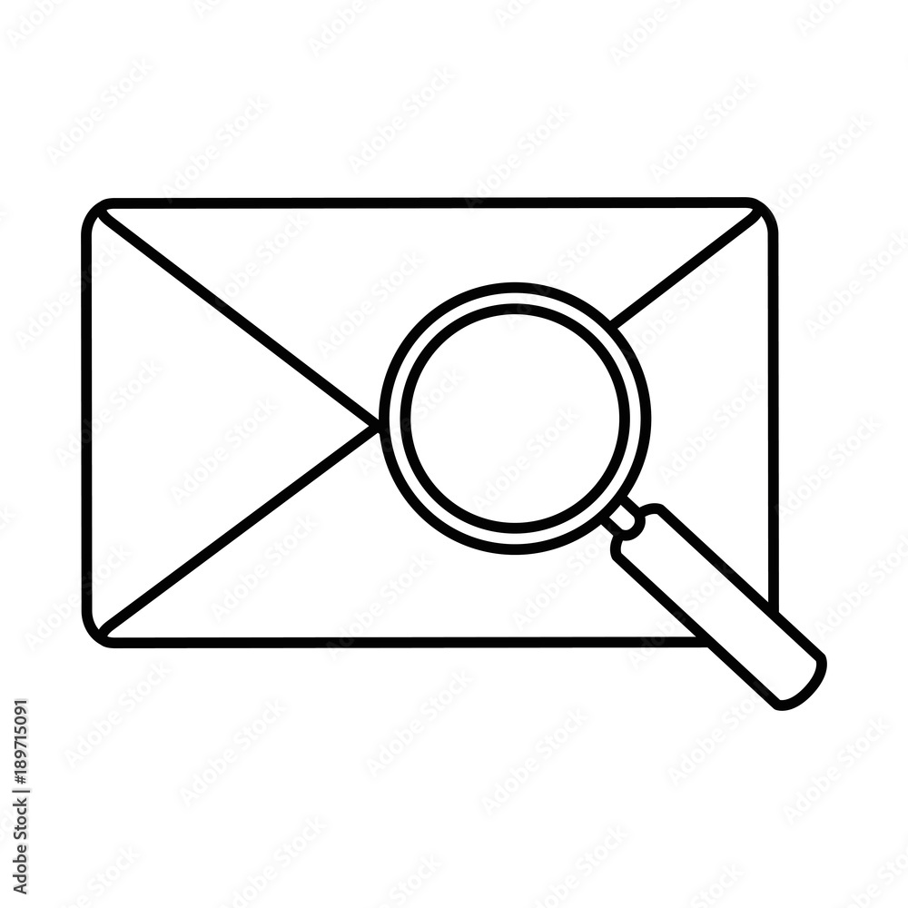mail envelope with magnifying glass