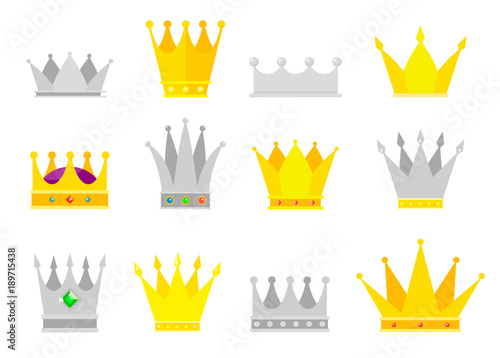 Collection of crown awards for winners, champions, leadership.