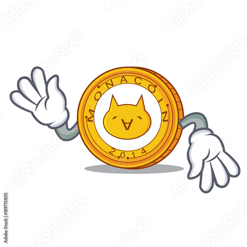 Crazy Monacoin mascot cartoon style photo