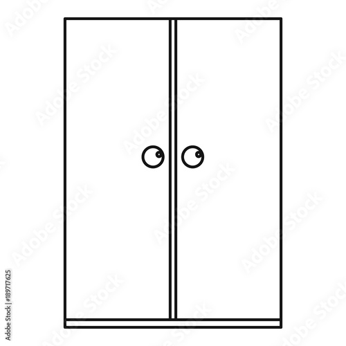 Wooden wardrobe icon outline