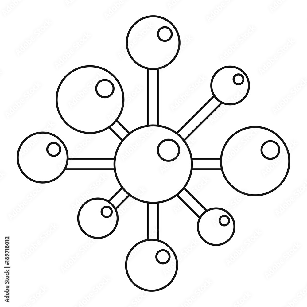 Chemical and physical molecules icon outline Chemical and physical molecules icon outline