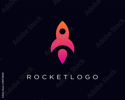 rocket logo design icon template