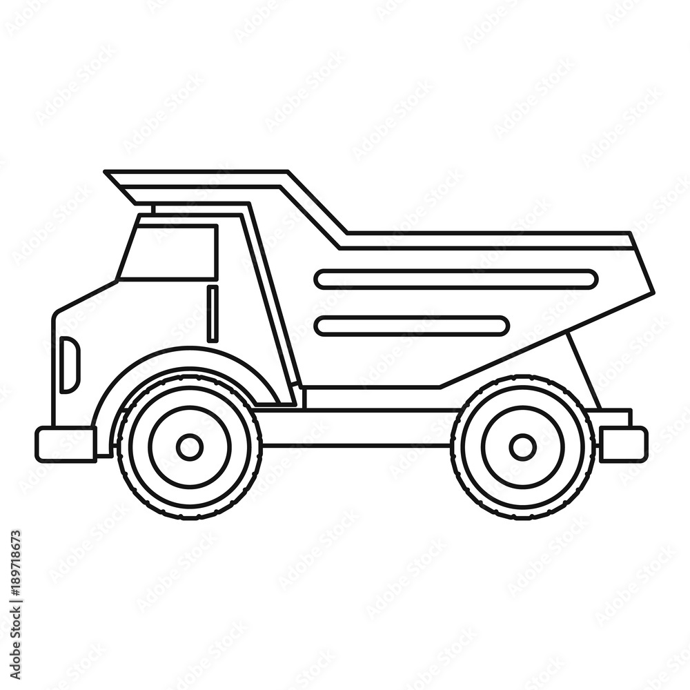 Dump truck icon outline