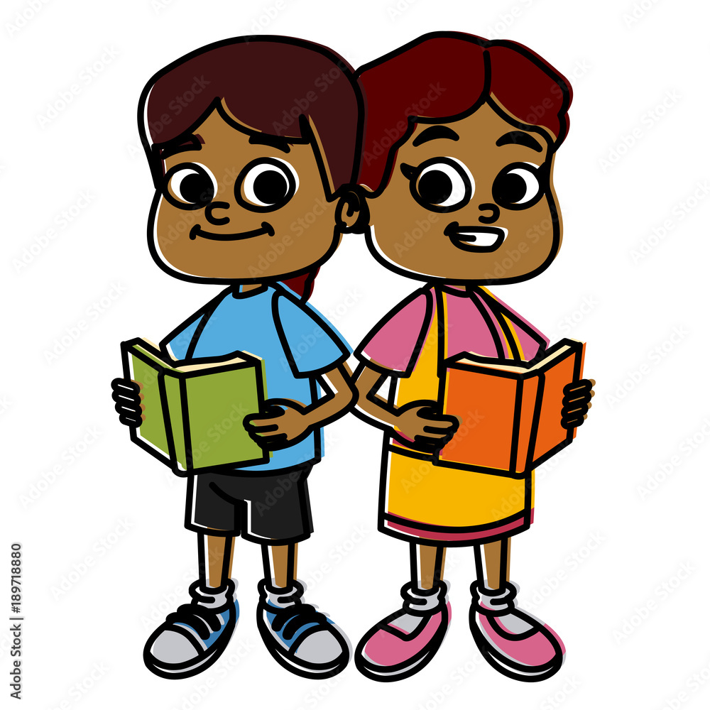 Little school kids cartoon icon vector illustration graphic design Little school kids cartoon icon vector illustration graphic design