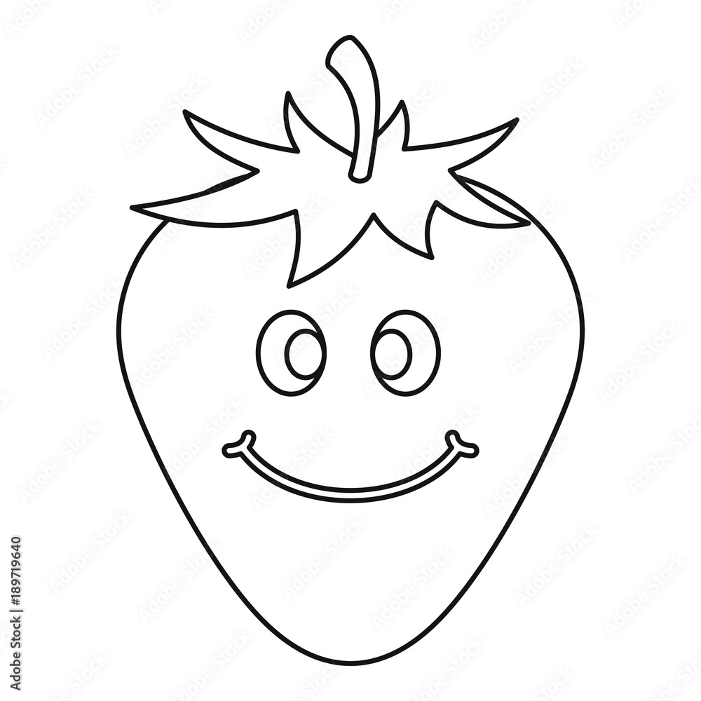 Ripe smiling strawberry icon outline