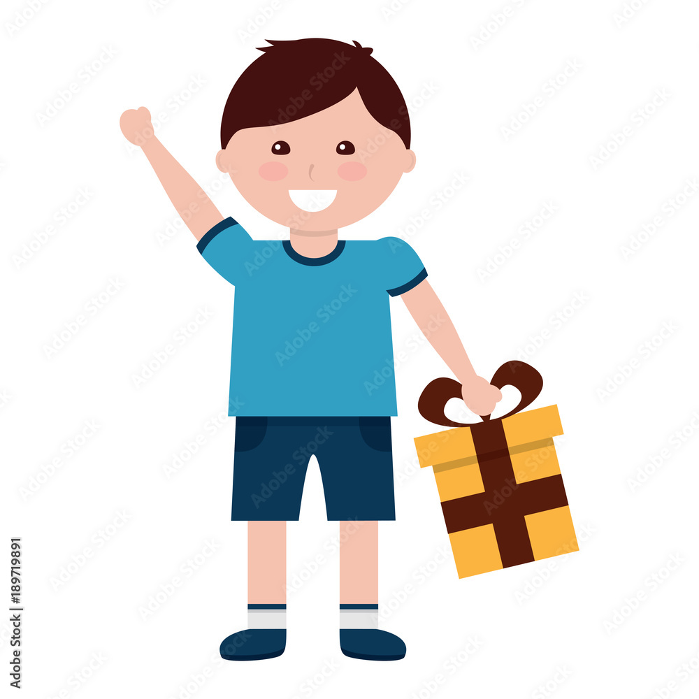 boy with gift box icon image vector illustration design boy with gift box icon image vector illustration design