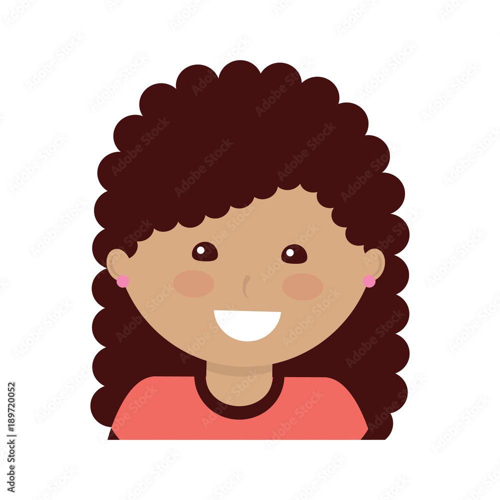 happy girl with curly hair kid child icon image vector illustration design happy girl with curly hair kid child icon image vector illustration design