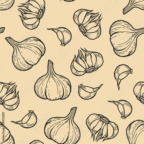 garlic seamless pattern