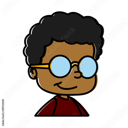 School boy with glasses icon vector illustration graphic design