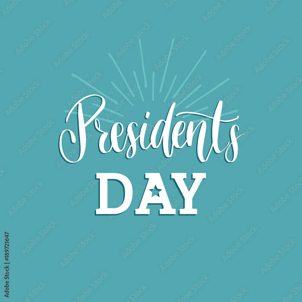 Fototapeta premium Happy Presidents Day handwritten phrase in vector.Used for holiday poster, greeting card etc.