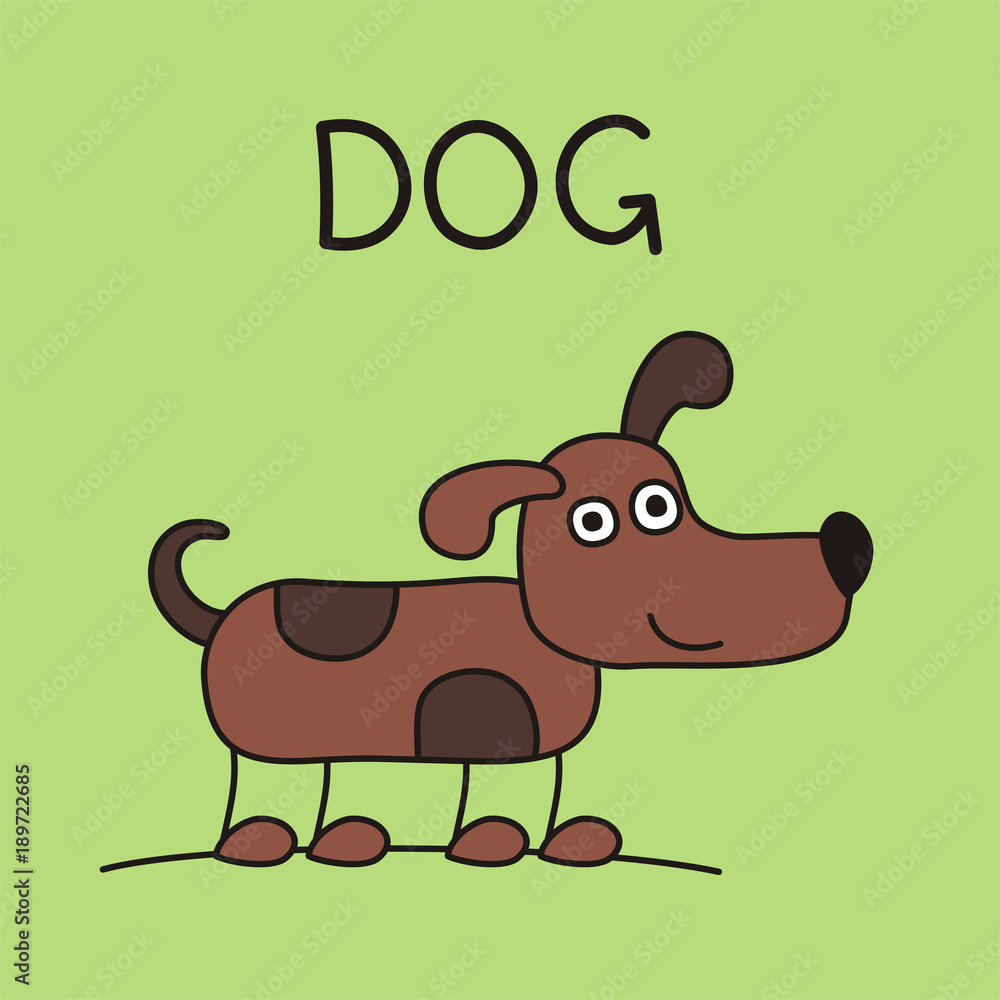 Funny puppy dog in cartoon style Funny puppy dog in cartoon style