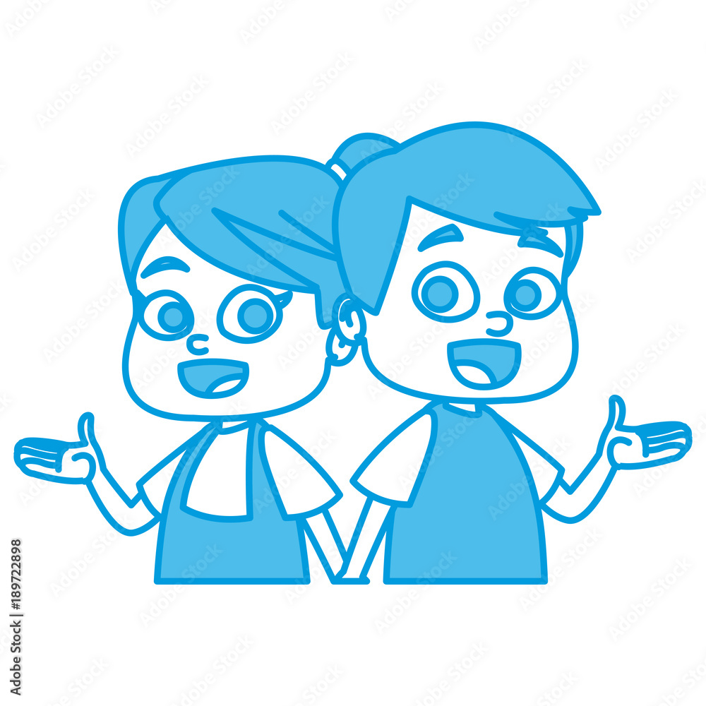 Little school kids cartoon icon vector illustration graphic design Little school kids cartoon icon vector illustration graphic design