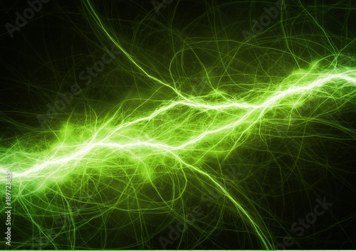 Green power  electrical lightning background