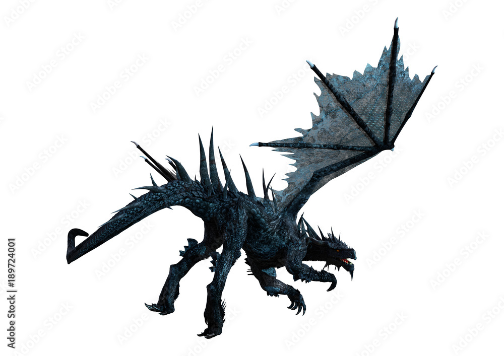 3D Rendering Fantasy Dragon on White 3D Rendering Fantasy Dragon on White