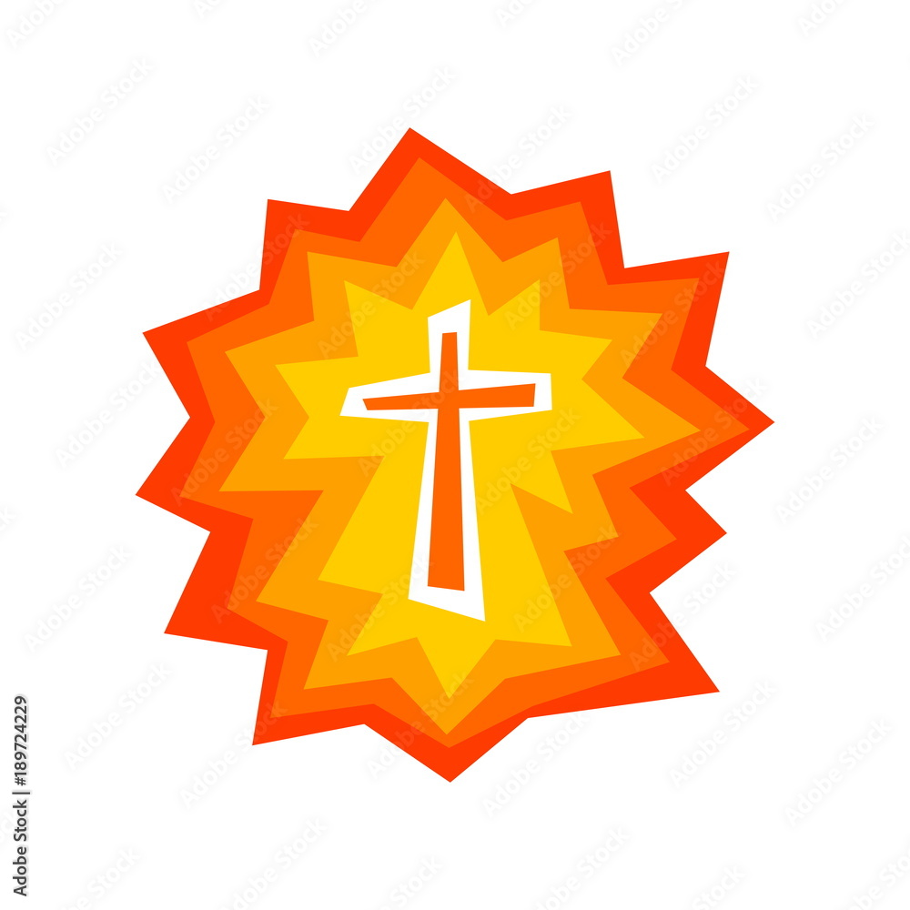 Fototapeta premium Logo. The Shining Cross of Jesus Christ
