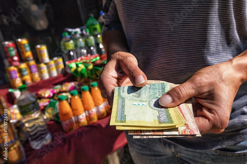 Nepali Rupees at Hand