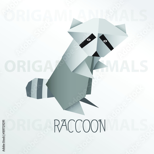 Origami raccoon vector illustration
