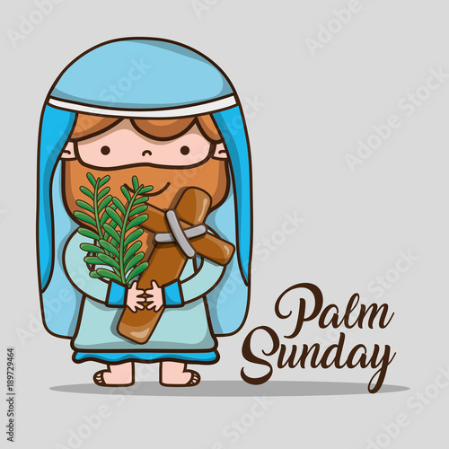jesus with palm branches on sunday palm