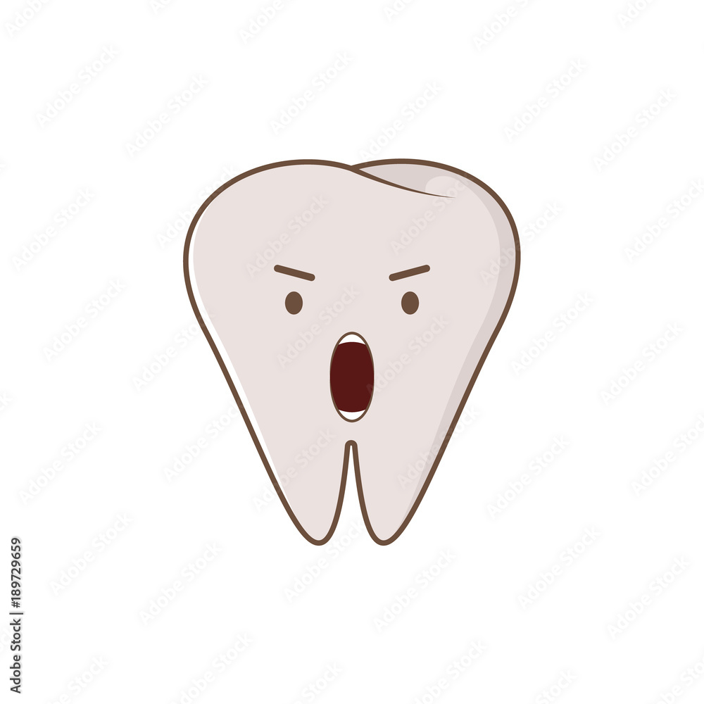 Cute angry and nervous tooth. Vector modern flat style cartoon character  illustration. Clear tooth kid children christmas concept dental dentist  card. Stock Vector | Adobe Stock