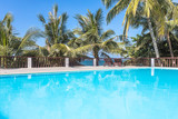 swimming pool and sun lounge