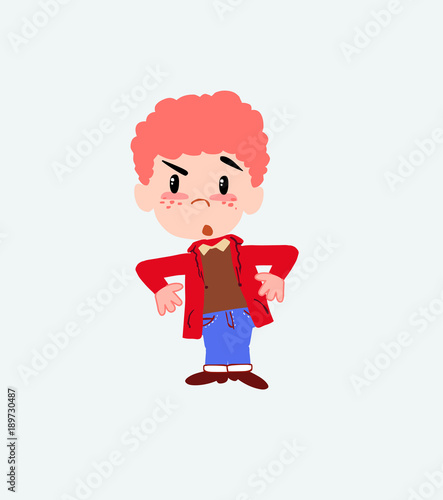 White boy in jeans with an expression of unpleasant surprise.