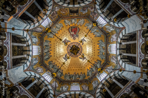 Decorated Ceiling in the Aachen Cathedral, Aachen, Nordrhinewestfalia, Germany