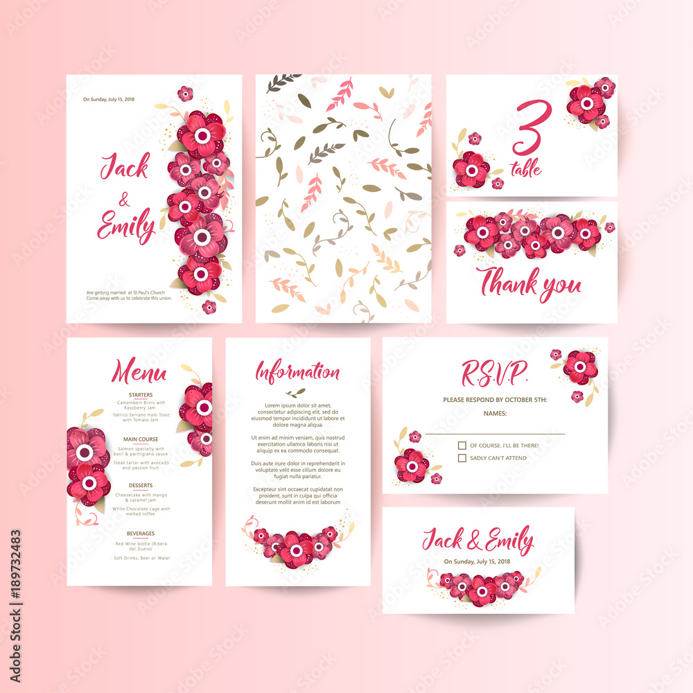 Wedding collection. Spring ornament concept. Floral poster, invite. Wedding collection. Spring ornament concept. Floral poster, invite.
