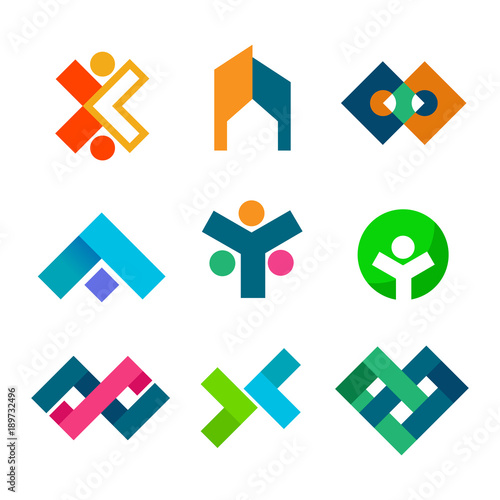 Abstract Corporate Block Symbol Design Set
