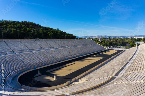 View of Panathenaic stadium (Kalimarmaro) in Athens Greece 