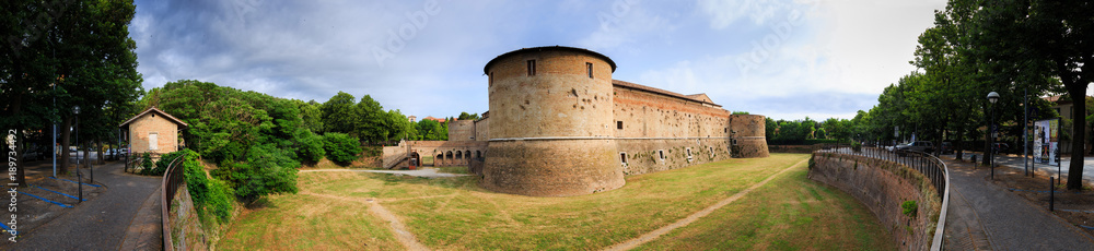 Panorama of Rocca Costanza castle in Pesaro, Marche, Italy. Built between 1474 and 1483 years